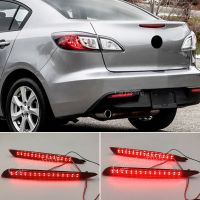 ไฟท้ายเบรคที่สะท้อนสำหรับรถ LED 1ชุดสำหรับ Mazda 3 2010 2011 2012 2013 2014 2015 Bemper Belakang อุปกรณ์เสริมไฟสัญญาณเตือน