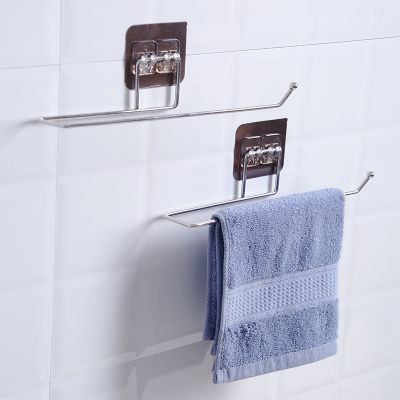 【CW】Free-punch Household Bathroom Shelf Hanging Toilet Paper Holder Kitchen Rag Cling Film Wall Rack Paper Rack Home Storage Racks