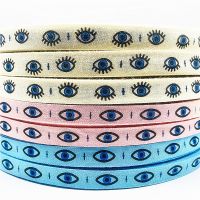 5Yards/Lot 10mm 12mm Handmade Design Printing Evil Eye Ribbon Cotton Ribbon For Sewing Fabric Party Christmas Decoration Gift Wrapping  Bags
