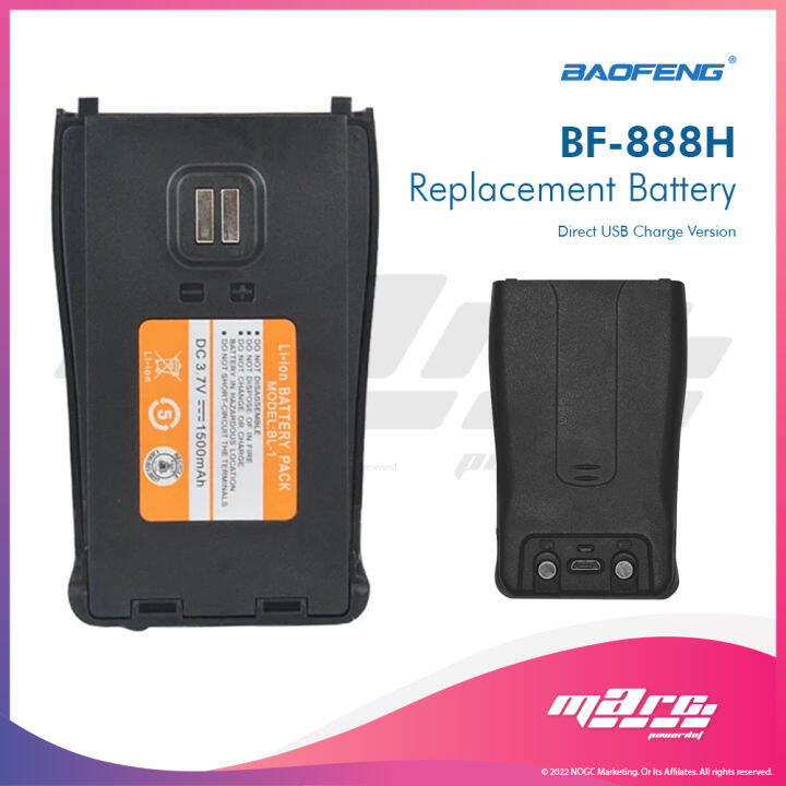 📍MARCDOT📍 BAOFENG BF-888H Replacement Battery 1500mAh Li-ion Battery ...