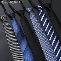 ✘ Mens Business Dress Zipper Neck Tie Elegant Gentleman Shirt Tie Groom Wedding Blue Stripe Black Lazy Ties Clothing Accessories