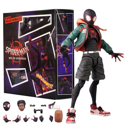 ZZOOI Marvel Sv Action Miles Morales Figure Spiderman Movable Model Anime Spider-Man Into the Spider Verse Peter Parker Figurine Toys