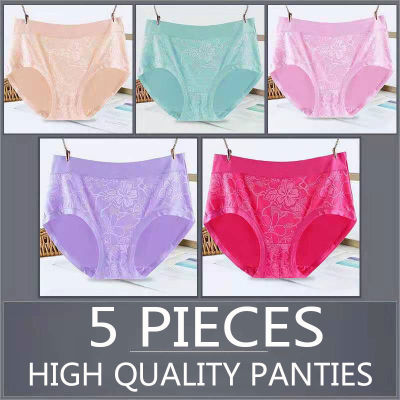 5 PCS High Waist Panties Underwear Women Plus Size Cotton Briefs Ladies Underpants Fashion