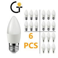 6Pcs Led Bulb Lamps Candle E14 E27 B22 5W 6W 7W 3000k 4000k 6000k AC220v-240v Decoration Lamp