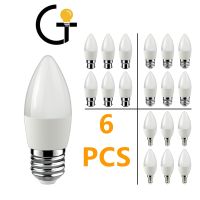 6Pcs Led Bulb Lamps Candle min E14 E27 B22 3W 5W 6W 7W 3000k 4000k 6000k AC220v-240v Led Candle Bulb For Home Decoration Lamp