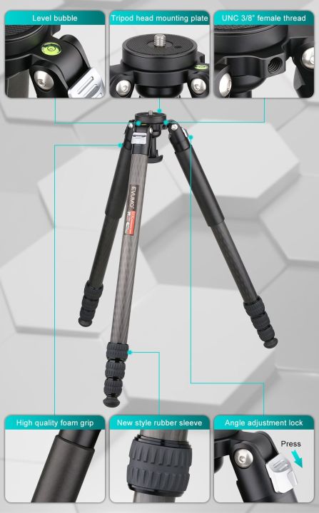 evumo-ขาตั้งกล้องหนักชามเส้นใยคาร์บอนมืออาชีพ-et7c-สำหรับ-dslr-กล้องบันทึกวิดีโอกล้องน้ำดูนกวิดีโอ