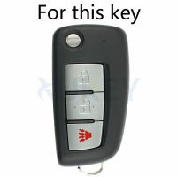 New prodects coming For Nissan Rogue 3 Button Silicone Remote Flip Key Case Fob Shell Cover Key Skin Holder Non Slip 2014 2015 2016 2017 2018 2019