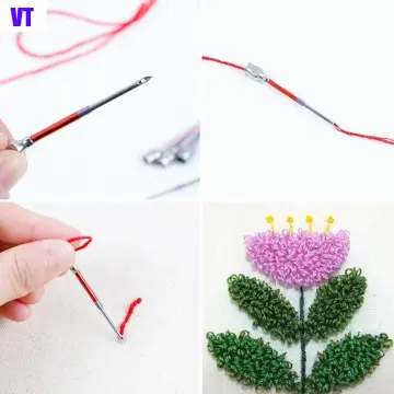 11Pcs Punch Needle Tool Kit Embroidery Stitching Punch Needle & Needle  Threader Embroidery Poking Tools 