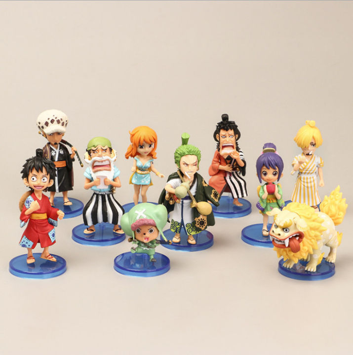 Full bộ 10 tượng One Piece Wano quốc chibi để bàn, quà tặng 