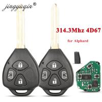 Jingyuqin ชิป Mobil Remote Control 4D67 314.3Mhz สำหรับ Toyota Alphard 2005 2006 2007 2008 2009 4กุญแจปุ่มกด Fob 44010