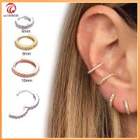 SU1999930 1PC Punk Rook Helix Cartilage Tragus ซิลเวอร์ โกลด์ โรสโกลด์ CZ เจาะหู เครื่องประดับร่างกาย ต่างหูฮักกี้ฮูป แหวนจมูก