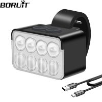 BORUiT Super Bright LED Bicycle Headlight TYPE-C Rechargeable Bike Front Flashlights Waterproof Cycling Lamp Bike Accessories