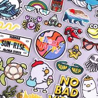 Cartoon Patch Iron On Embroidered Patches For Clothing Thermoadhesive Patches On Clothes DIY Hook Loop Patch Sewing Applique