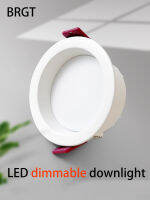 BRGT หรี่แสงได้ Led Downlight แผงปิดภาคเรียนบางบาง 7W 12W 18W 24W 36W โคมไฟเพดาน Zigbee สมาร์ท 2.5 นิ้วจุด 110V 220V