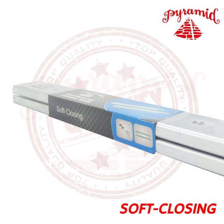 pyramid-รางลิ้นชักระบบซอฟโค้ด-soft-close-ขนาด-16-นิ้ว-รางลิ้นชักลูแบบปิดอัตโนมัติเป็นลักษณะรางลิ้นชักรับด้านข้าง