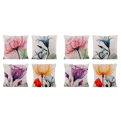 Decorative Floral Flower Pillow Covers 18 x 18, Farmhouse Throw Pillow Covers Set of 8 Cushion Case for Home Decor