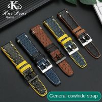 For Tag Heuer Breitling Avengers Mido Citizen luminox Genuine leather watch strap Universal mens Stomatal cowhide watchband 22m