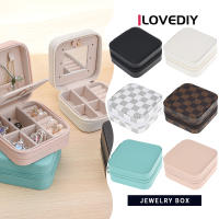 ILOVEDIY กระจกกล่องเก็บของแสดงเครื่องประดับ,กระจกหลายช่องขนาดเล็กความจุขนาดใหญ่ง่ายต่อการพกพากล่องเก็บเครื่องประดับกันฝุ่น