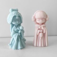 Cute Dresses Girls Silicone Candle Mold DIY Dolls Gypsum Aromatherapy Candle Soap Resin Mould Cake Chocolate Molds Decor Gifts