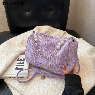 ┅ Small fold bag 2023 Xia Chun fresh alar fashion leisure shoulder chain inclined