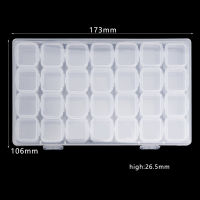 24 Slots Empty Nail Transparent Storage Case Box Rhinestones Alloy DIY Jewelry Accessories UV Gel Polish Organizer Manicure Tool