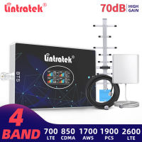 Lintratek 4G สัญญาณมือถือ Booster 2G 3G Cellular LTE Signel เครื่องขยายเสียง 700 850 1700 1900 2600 โทรศัพท์มือถือ Repeater 70db Repetidor