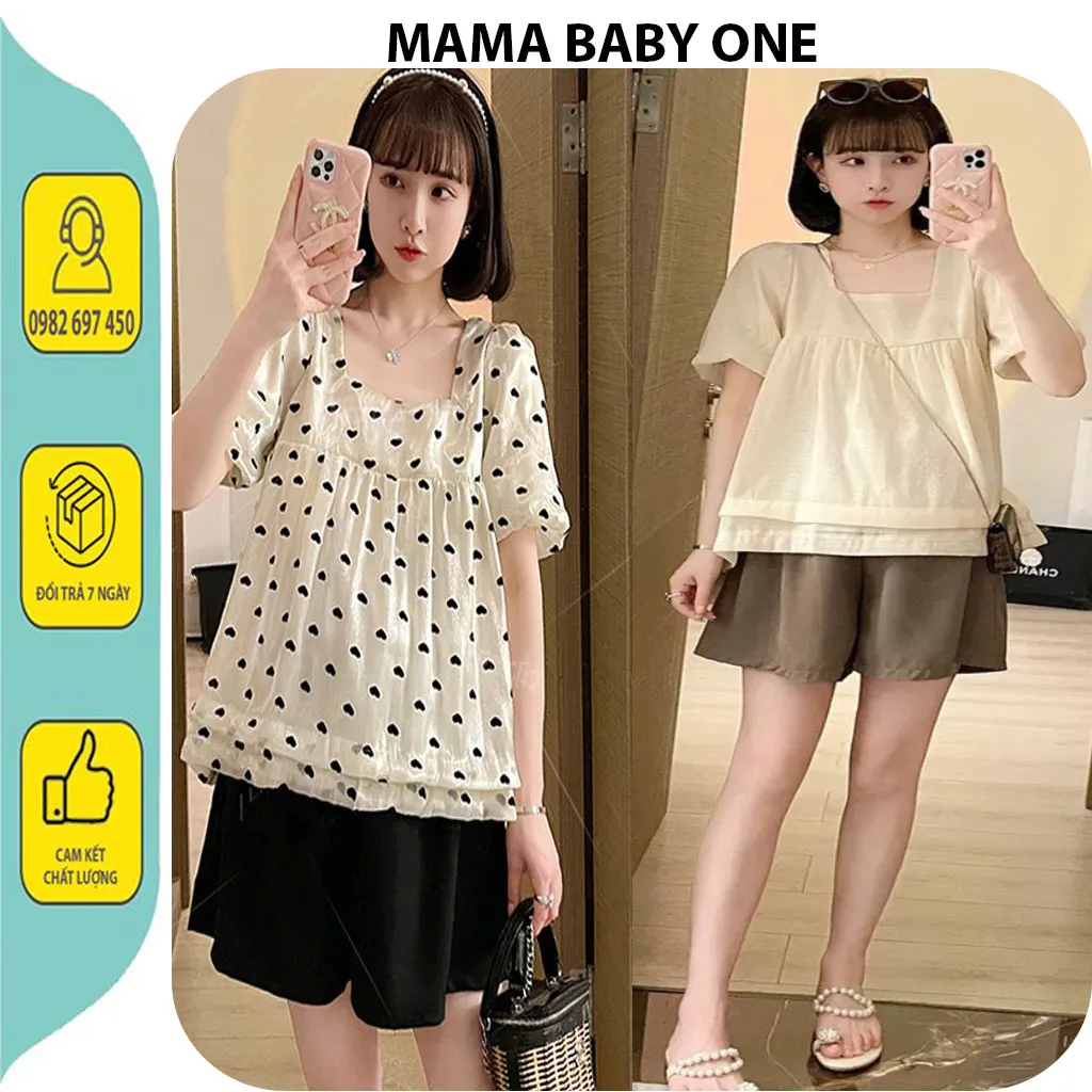 mama_baby_one V298] BỘ BẦU XINH MẶC NHẦ-BỘ ĐỒ BẦU VÀ SAU SINH CỔ ...