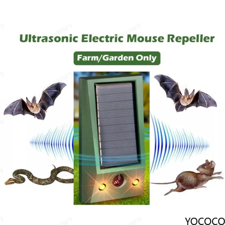Repeller Mouse Repellant อุปกรณ์ Ultrasonic Repellent Cat Bird กลางแจ้ง
