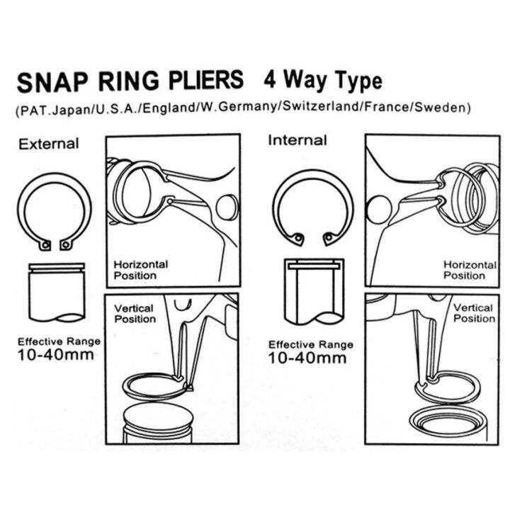 คีมหนีบวงแหวนภายในและภายนอกคีมยึดแหวน2-in-1คีมแหวนสแน็ป-diy-แหวนสปริงสแน็ปแหวนถอดแหวนวงแหวนติดตั้ง