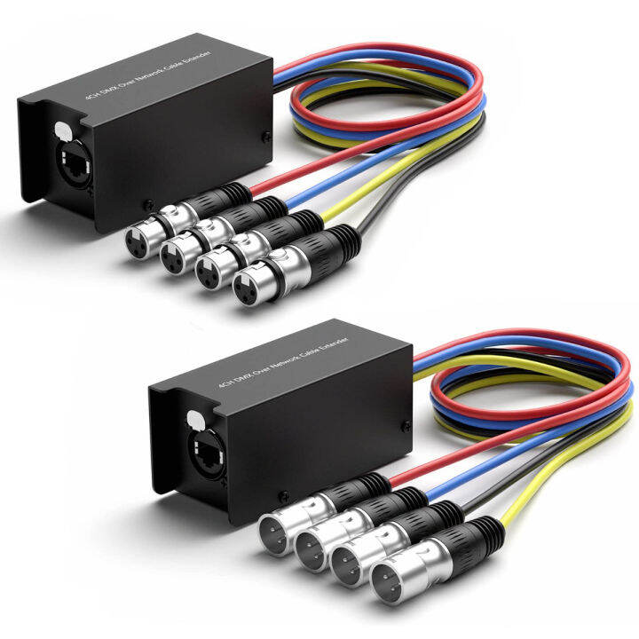 Dacimora 3.3FT 4 Channel 3Pin Multi Network Snake Receiver XLR Cable Male and Female to Single