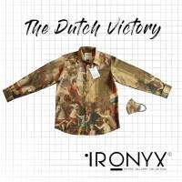 เสื้อเชิ๊ตพิมพ์ลายวินเทจคลาสสิคแขนยาว IRONYX THE DUTCH VICTORY ลายลิขสิทธิ์แท้ของแบรนด์พร้อม Mask พิมพ์ลายเข้าชุด