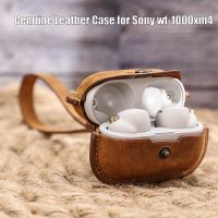 Genuine Leather Earphone Case for Sony wf 1000xm4 Vintage Portable Protective Cover for Sony WF-1000XM4 Wireless Bluetooth Shell