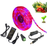 LED Grow Lights DC12V Growing Full Spectrum LED Strip Plant Growth Light Set with Adapter and Switch led grow light 1M-5M Kit