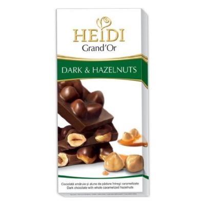 Premium import🔸( x 1) Heidi Chocolate Grandor 3 รส ชาติใหม่ ดาร์กและไวท์ช๊อกโกแลต ผสมฮาเซลนัมและคาราเมล ขนาด 100 กรัม Dark&amp;Hazelnuts HD68