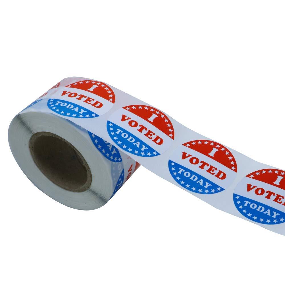 I Voted and Blue Circle Stickers 1.5 Inch Round 500 Labels Per Roll White Hybsk I Voted with Red 