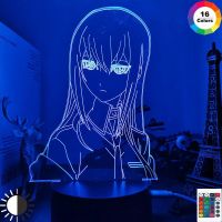 Anime Steins Gate Led Light Kurisu Makise Figure Table Lamp for Kids Bedroom Decor Birthday Gift Steins Gate Manga Led Lamp