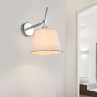 【hot】☂▫♘  Tolomeo Shaded Wall E27 silver wall light Holder Fabric Lampshade Bracket reading