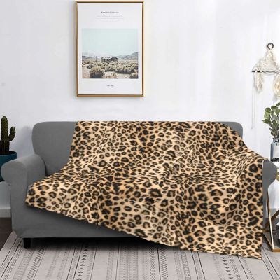 Leopard Faux Fur Blanket Warm Fleece Soft Flannel Animal Printed Skin Throw Blankets for Bed Couch Car Autumn