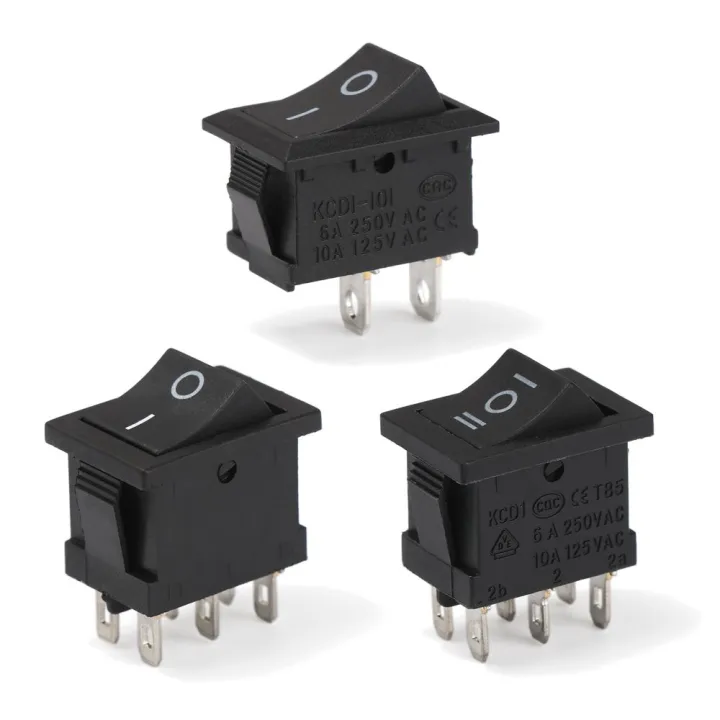 【COD&Ready Stock】5Pcs 3A 250V On/Off 2/3/6Pin SPST Push Button Switches 10x15mm KCD1 Power