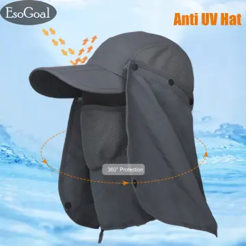 Uv Protection Face Neck Cover Fishing Sun Protect Cap Hat Men
