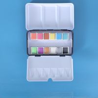 Artist Tin Box Solid Watercolor Paint 24 Colors Student College-level Large Pearlescent Color Fountain Pen