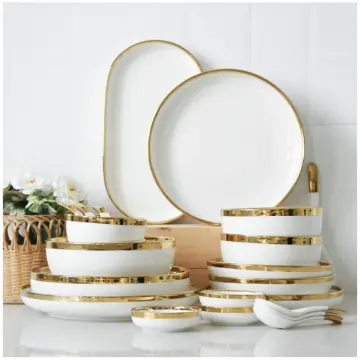 Gold rimmed cheap dishes