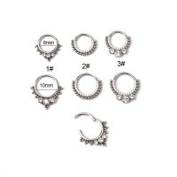 16G Stainless Steel Cz Septum Clicker Piercing 8 Mix Style Nose Ring Body Piercing Hanger Clip On Fashion Jewelry Body jewellery