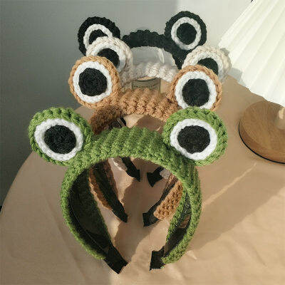 Band Wool Knit Non Lovely Hair Frog Wash Face Slip Big Fashion Eyes