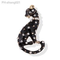 High Qulity Rhinestone Leopard Brooch Pin For Women Luxury Jewelry Lapel Enamel Black White Pin Animal Party Causal Daily Gift