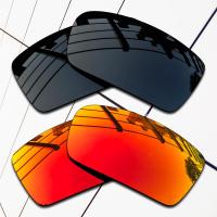 เช่นเลนส์อะไหล่ทดแทนโพลาไรซ์สีดำและสีแดงเพลิง2คู่สำหรับแว่นกันแดด Gascan Oakley