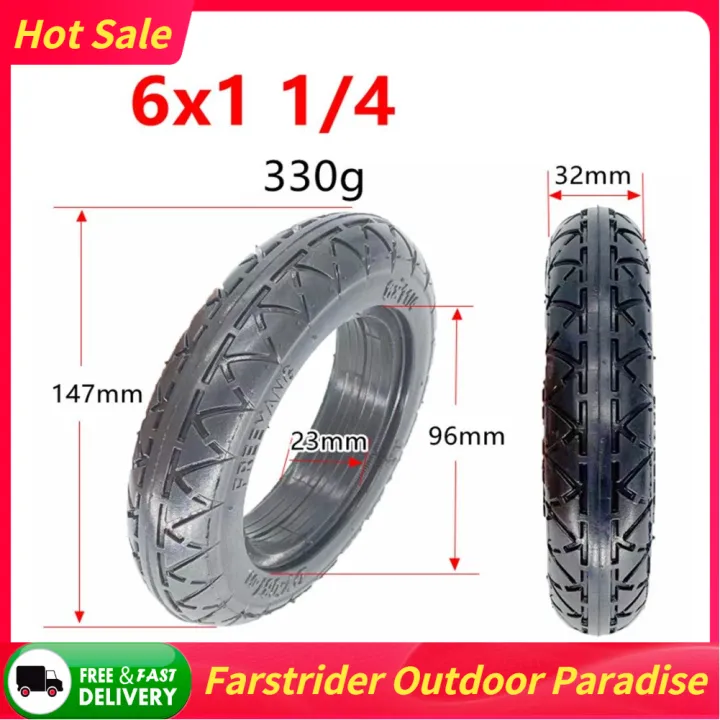 Electric Scooter Tires Solid Tire 6X1 1/4 Black Outer Diameter 147mm ...