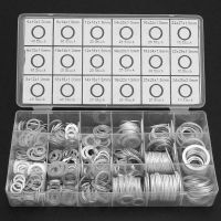 Hot Sale 200/280/450Pcs Aluminum Flat Gaskets Washers Assorted Gasket Metal Sealing Washer Assorted Aluminum Sealing Rings Nails Screws  Fasteners