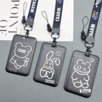 Fashion Black And White Cartoon Card Holder Work Card Bank Card Student Card Access Card ABS Plastic Lanyard Card Cover