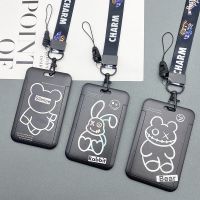 【CW】☾▧  Fashion And Cartoon Card Holder Bank Student Access Plastic Lanyard Cover